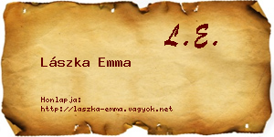 Lászka Emma névjegykártya